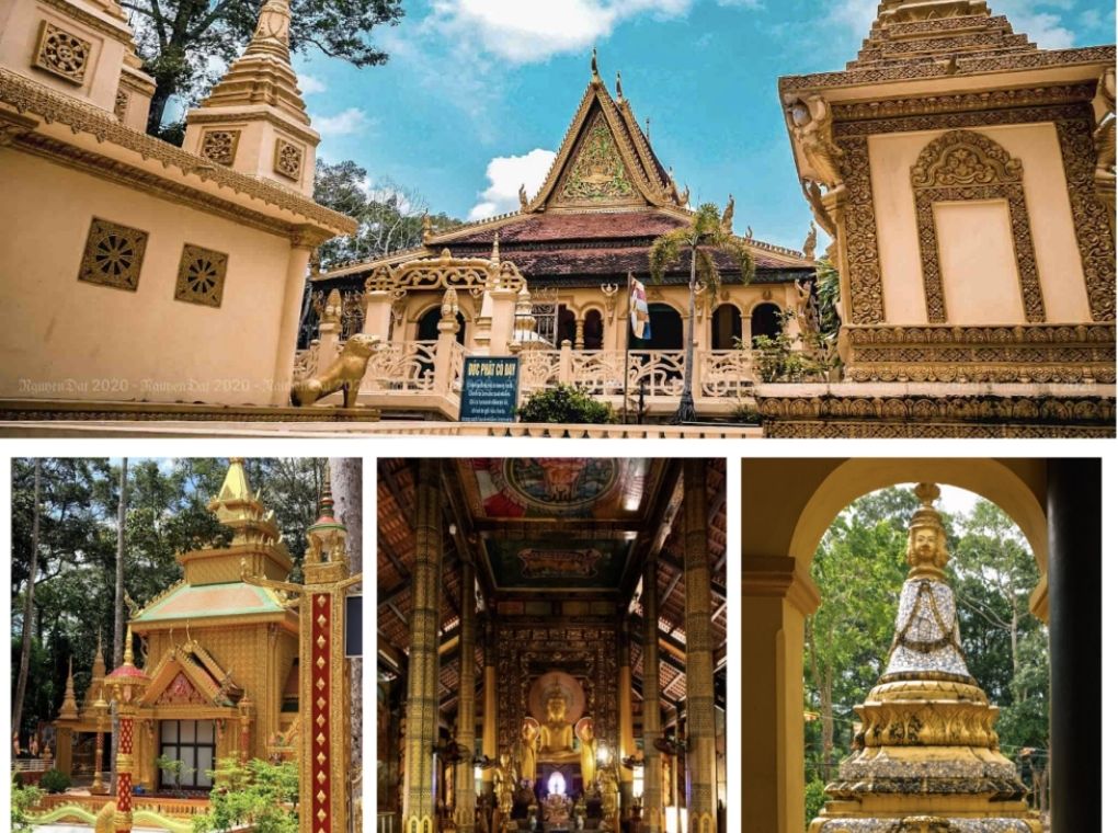 Traditional Khmer architecture at Ang Pagoda in Tra Vinh