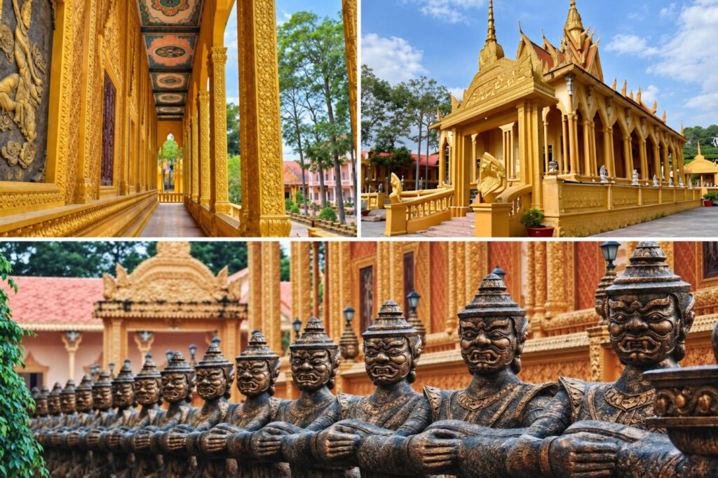 Họa tiết và mái tháp trong kiến trúc chùa Vàm Ray